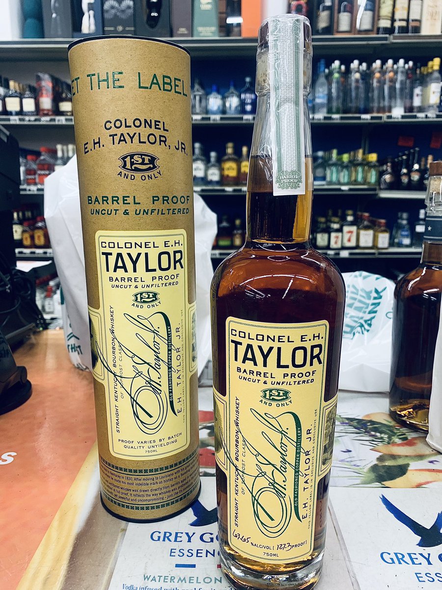 JB_TheLastDrop's tweet photo. I wasn’t going to be left out of the #ColonelTaylorBarrelProof hunting this year. Looking forward to popping this bad boy open. #Bourbon #Whiskey #ColonelTaylor #ColonelEHTaylor #BarrelProof #TheLastDrop https://t.co/V6c1gSfThU