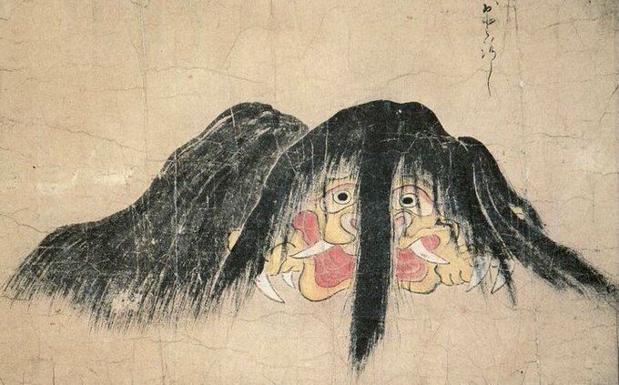 このおどろおどろの長い前髪と金眼になんか既視感あるなあ、と思ったら。マンハッタンカフェだ。未来に生きてるなあ江戸時代の妖怪。 