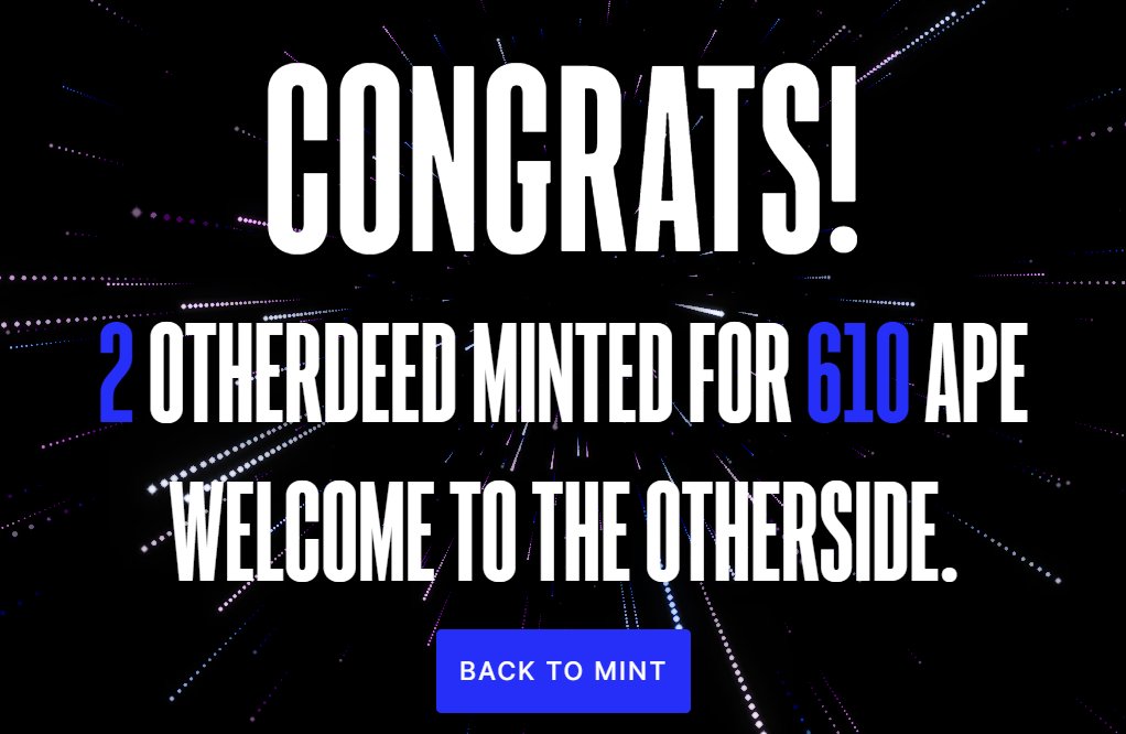 Won a galactic gas war. <a href="/BoredApeYC/">Bored Ape Yacht Club 🍌</a> <a href="/OthersideMeta/">Othersidemeta</a>  #BAYC #MAYC #Otherside