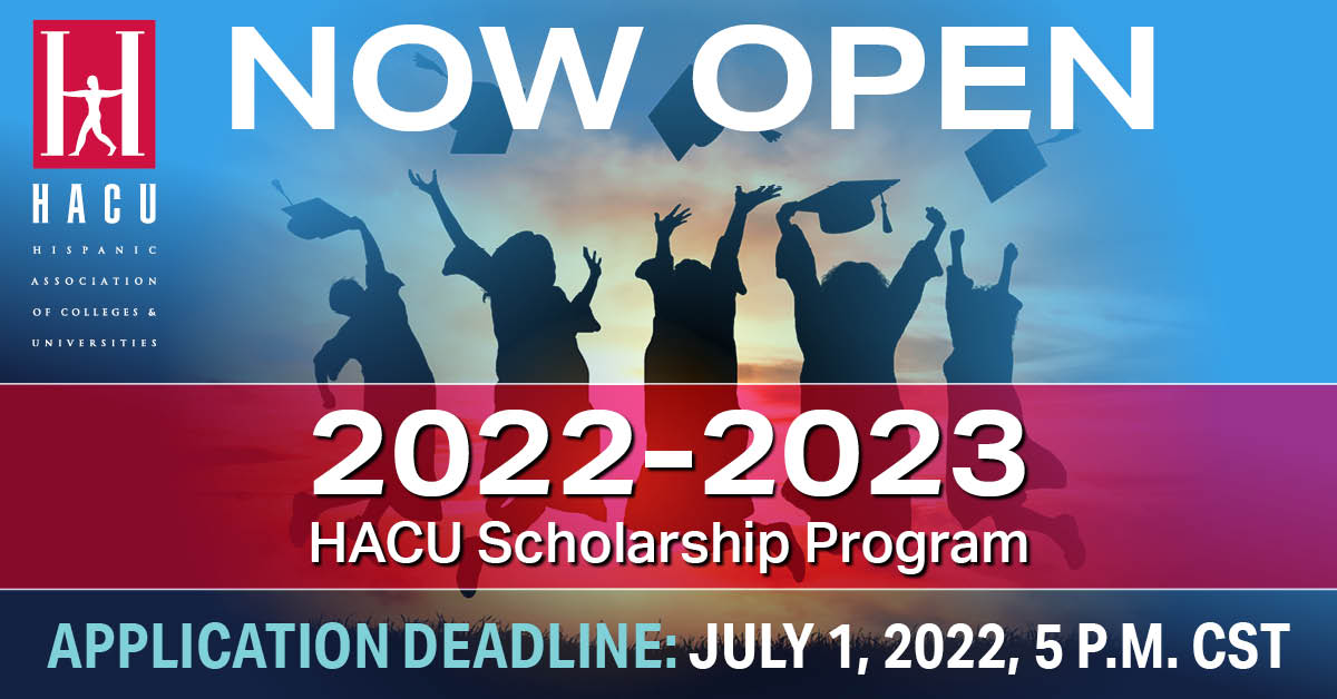 HACUNews's tweet image. HACU is accepting applications for the 2022-23 Scholarship Program. Deadline to apply is July 1, 2022, 5 p.m. CT. 

For scholarships, eligibility and to apply, visit:
bit.ly/2Fk203N