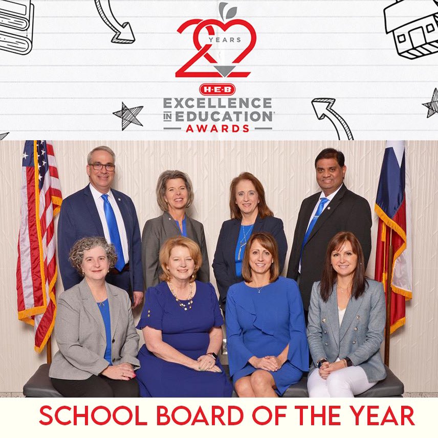 Allen_ISD's tweet photo. It’s official: the best School Board in the State of Texas is right here in Allen. The Allen ISD Board of Trustees has been named the School Board of the Year in the @HEB Excellence in Education Awards program. Read more: https://t.co/C7nTFgEe6W https://t.co/fhZj1C7qFz