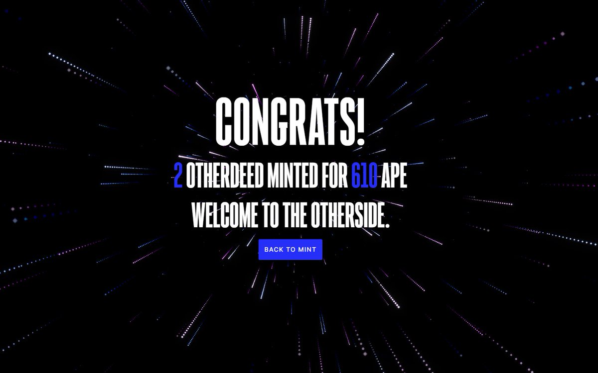 Finally got to The Otherside!  LFG! <a href="/OthersideMeta/">Othersidemeta</a> <a href="/BoredApeYC/">Bored Ape Yacht Club 🍌</a>