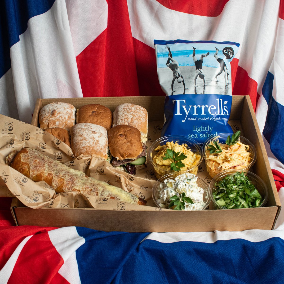 Do you have any Jubilee Plans?

Let us help you celebrate in a right royal Foxy way!
The Royal Box has been carefully planned by our Foxy Bakers and Chefs for your enjoyment on 2nd &amp; 3rd June.

Pre-order now! runningfoxbakery.co.uk/products/plati…