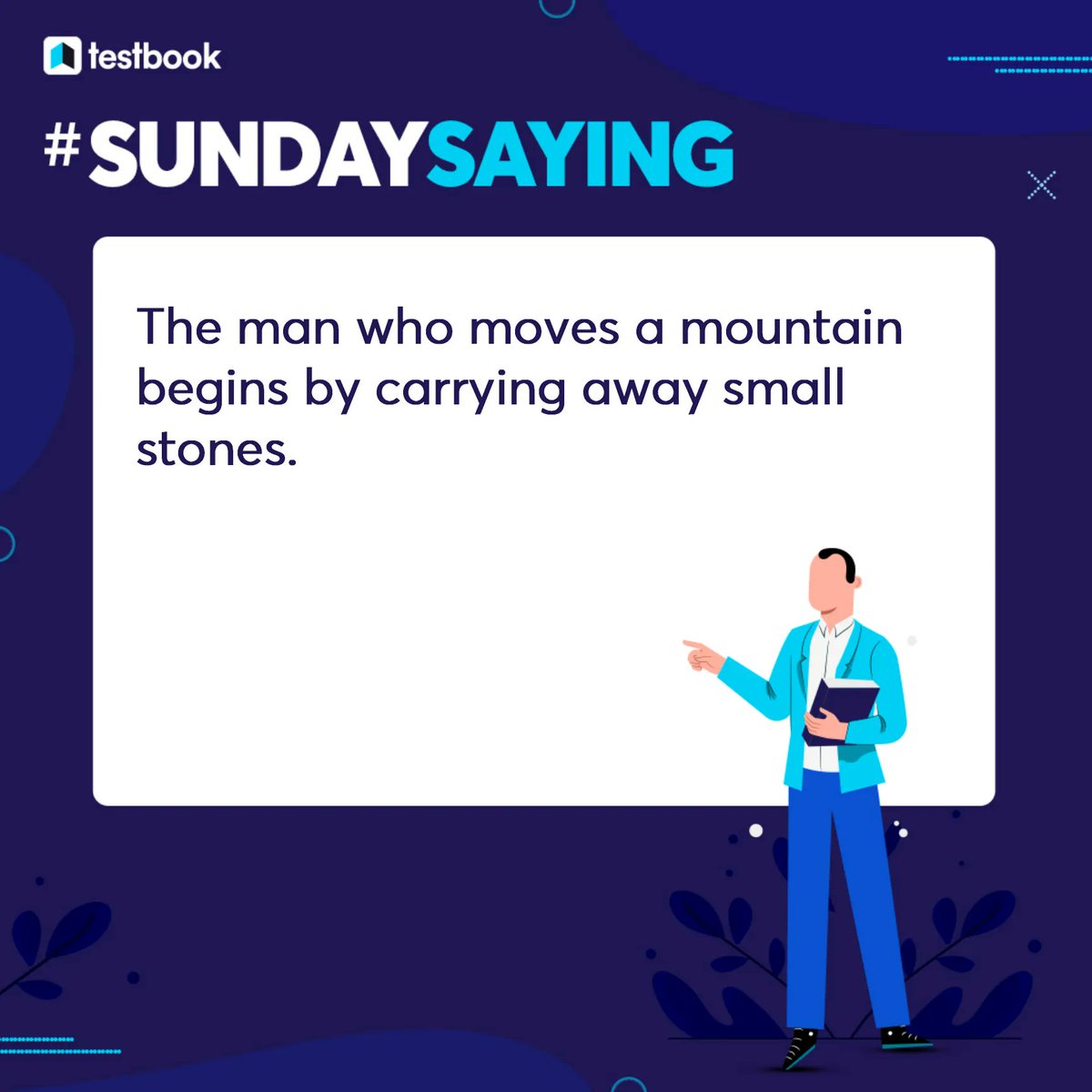Testbookdotcom's tweet photo. Get inspired every Sunday with #SundaySaying⠀
.⠀
.⠀
.⠀
#SundaySaying #Teaching #Testbook #ssc #ssccgl #dailycurrentaffairs #upscmotivation #CivilService https://t.co/1sJQ7tdNDP