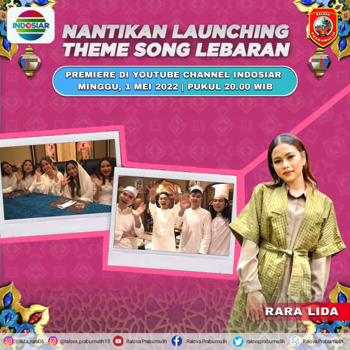RalovaPrabumul2's tweet photo. Assalamualaikum
Yuk kakak #Ralova #Byoode
#pasukandamai kita Stay Tune di channel YouTube nya @Indosiar karna ada "Premier Launching Theme Song Lebaran" BYOODE dan JD ELEVEN pasti pada penasaran kan๐คJadi jangan sampai ketinggian yaa. Malam ini, 01 Mei 2022 pukul 20.00 WIB๐ฅฐ https://t.co/eupQId9IdD