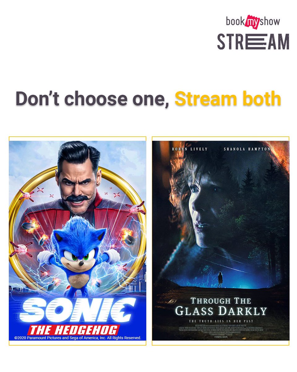 BmsStream's tweet photo. POV: It’s your first movie-night-in with your favourite person and you have two epic movies available at a 50% off. Life is good! #OfferOfTheWeek
#SonicTheHedgehog #ThroughTheGlassDarkly #Moviedate
#Maycation #Bingeathon #SummerPlans https://t.co/8wbxbucq8l