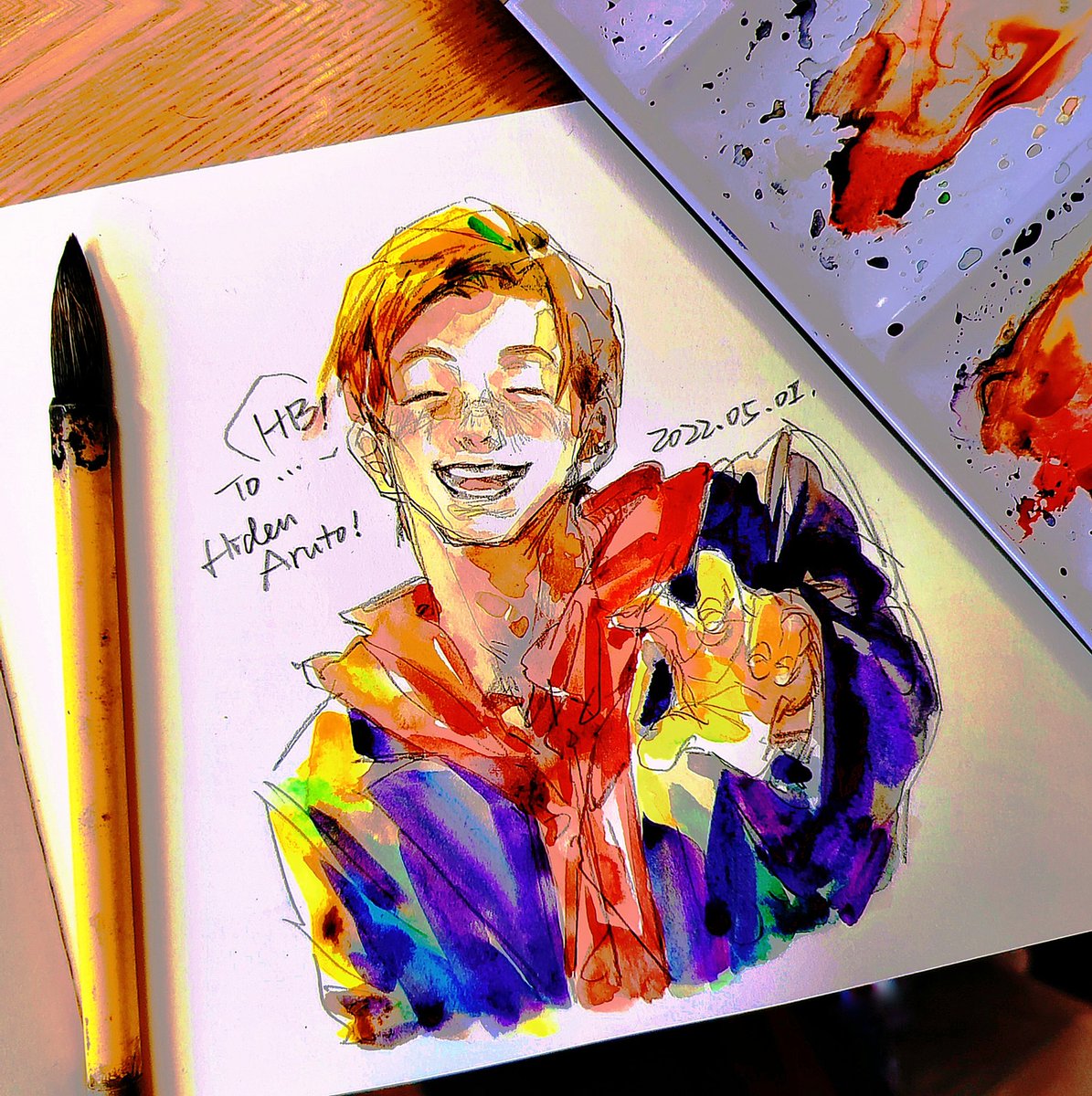 Happy birthday!#仮面ライダー #飛电或人 #illustration #watercolor