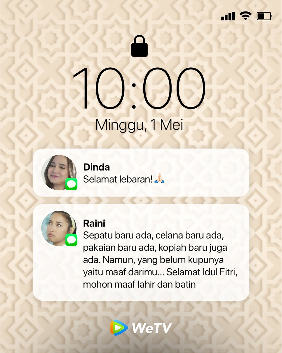 WeTVOriginal's tweet photo. Ada dua tipe orang, kamu yang mana?
#WeTVIndonesia #NontonDiWeTV #WeTVID #WeTVOriginal #KisahUntukGeri #Syifahadju #JenniferCoppen #MemeLebaran https://t.co/6g5gzz9xir