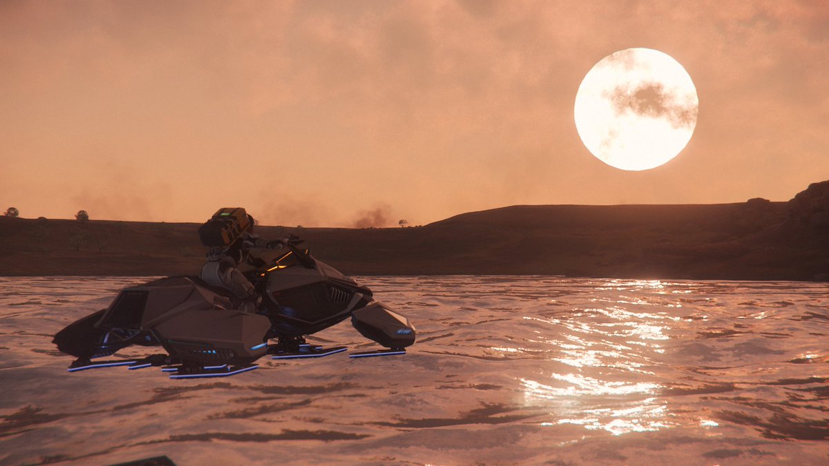 Watching sunrise from the water on Hurston. <a href="/Jorunn_SC/">Jorunn Star Citizen</a>  <a href="/RobertsSpaceInd/">Star Citizen</a>  #StarCitizen