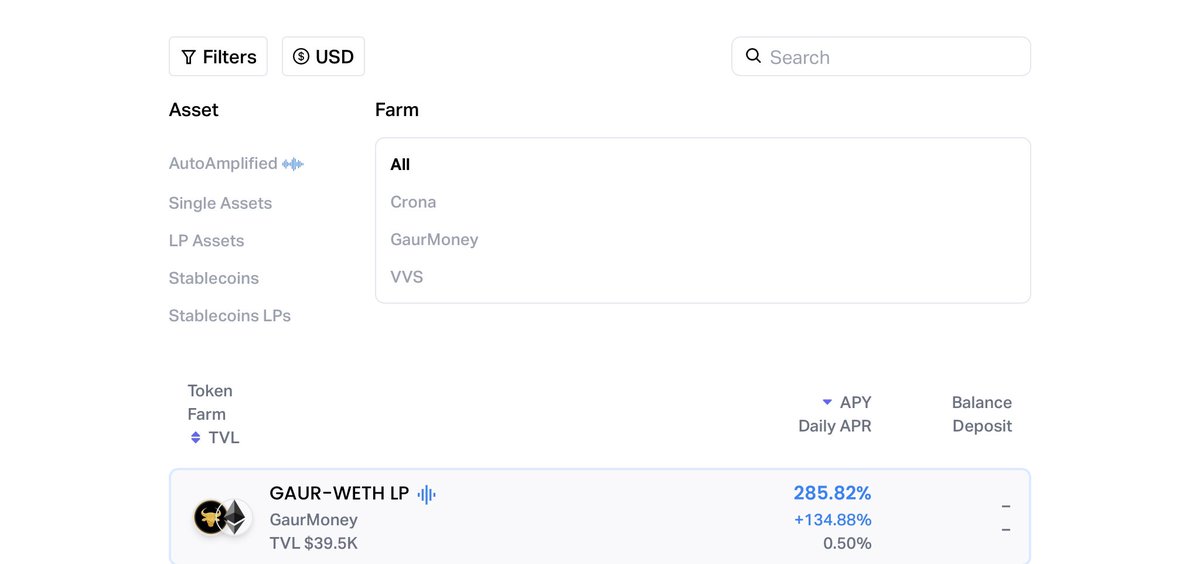GaurMoney's tweet photo. The GAUR-ETH vault on Autofarm is still being amplified until May 7th! Earn $GSHARE at 0.5% daily APY now while it’s cheap! #GaurMoney #GAUR #GSHARE #Cronos #CronosChain https://t.co/YTFD8sSk7H