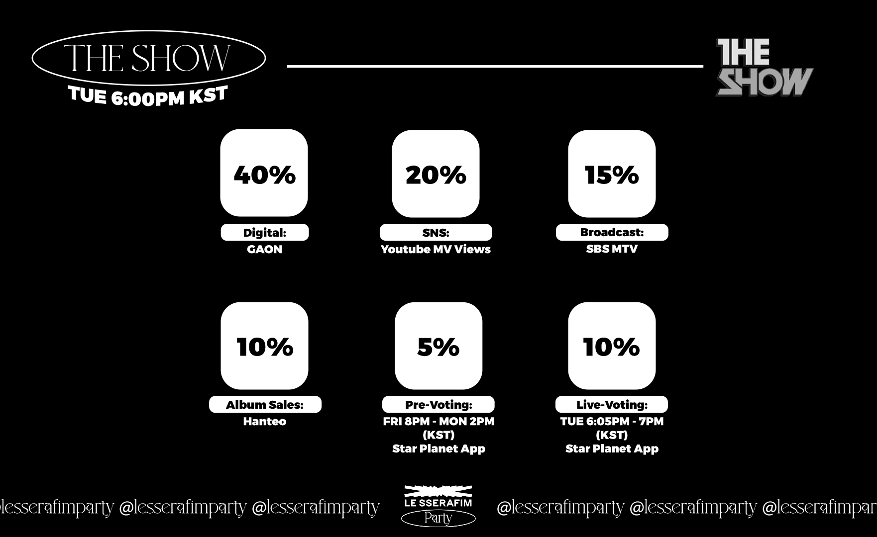 LE SSERAFIM PARTY On Twitter THE SHOW TUE 6 PM KST STAR le-sserafim-party-on-twitter-the-show-tue-6-pm-kst-star