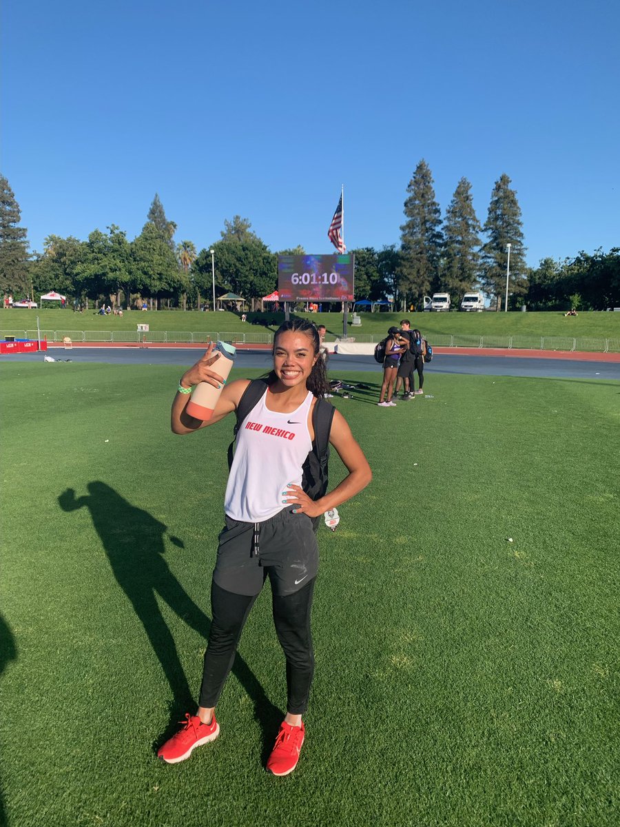 Mikyla Harkley hit a mark of 12.57m/41'3" in triple jump, her personal best and enough to put her in the NCAA DI Top-100 🙌🏼

#GoLobos | #WeAreNM