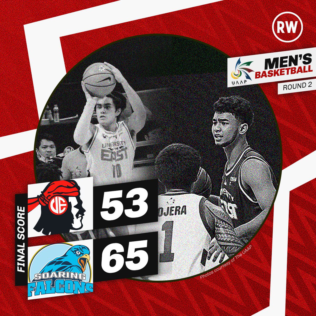 RWconnects's tweet photo. 0-14

The University of the East (UE) Red Warriors have ended their campaign in the UAAP Season 84 Men's Basketball Tournament with a 65-53 beating from the Adamson University (AdU) Soaring Falcons.

The Red Warriors wrapped up their season with a 0-14 win-loss record. https://t.co/ESRuZmkEYJ