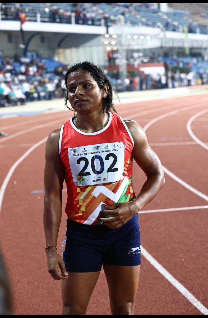 Dept of Sports MYAS (@indiasports) on Twitter photo Once a champion, always an inspiration. 🙌
Olympian <a href="/DuteeChand/">Dr Dutee Chand Olympian</a> wins GOLD 🥇at the Women's 100m race at #KIUG2021.
We're all proud of your wonderful performance. Keep going! 😍
#KheloIndia
#kheloindiauniversitygames2021 Once a champion, always an inspiration. 🙌
Olympian <a href="/DuteeChand/">Dr Dutee Chand Olympian</a> wins GOLD 🥇at the Women's 100m race at #KIUG2021.
We're all proud of your wonderful performance. Keep going! 😍
#KheloIndia
#kheloindiauniversitygames2021