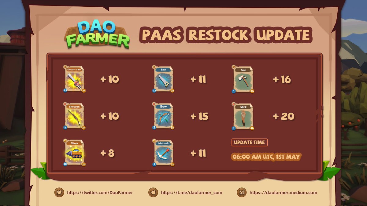 🔥PaaS Strategic-assisted Restock Update🔥
 #PaaS will restock to provide strong vault support for long-term development.
⏰06:00 AM UTC, 1ST MAY 
✅5% Discount
✅Purchase from PaaS and smithy tool will give a bonus($LICENSE) enough for the tool to work for 30 days.