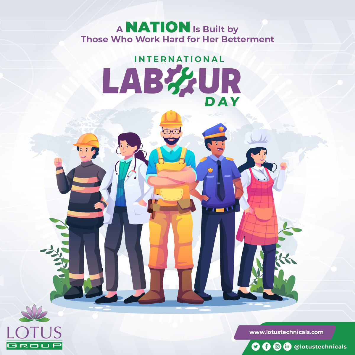 LotusTechnicals's tweet photo. Here's paying a tribute to the greatest pride and asset to our nation- our Employees! #InternationalLabourDay 
.
.
#LotusGroup #LabourDay #PharmaEngineering #HappyWorkersDay #LabourDay2022 #TurnkeyProjects #HappyLabourDay #LabourPower #KamgarDiwas #BuildingCountry https://t.co/9kvO6oEeOz