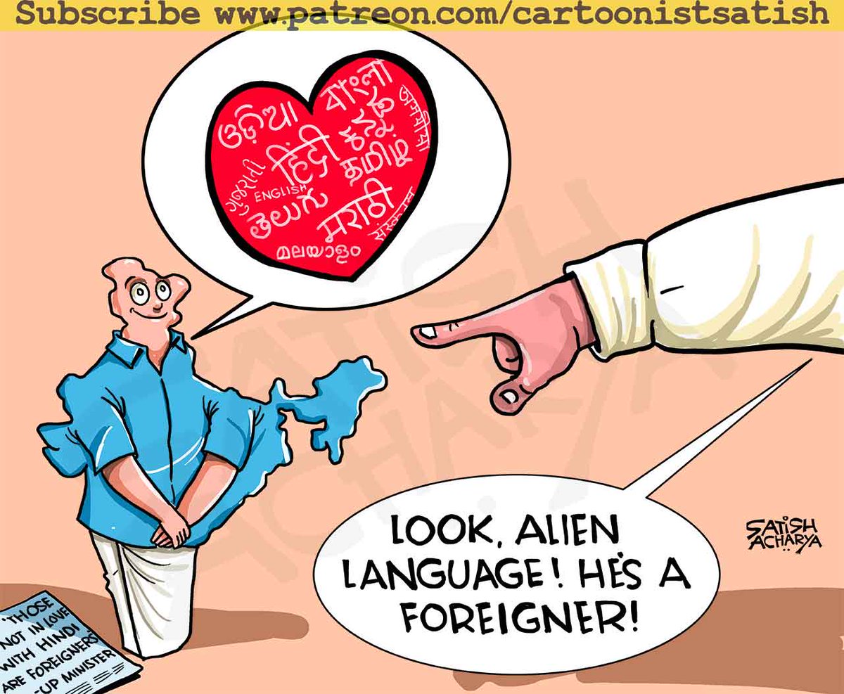 satishacharya's tweet photo. Those not in love with Hindi are foreigners - UP Minister. https://t.co/vV9XWYbo2a