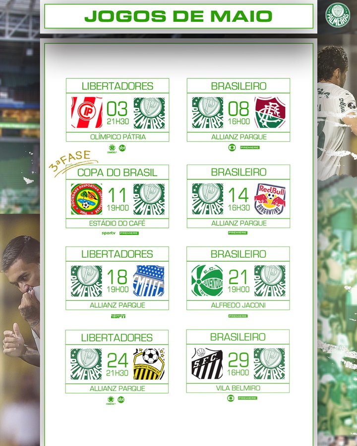 Quais os próximos jogos do Palmeiras no Allianz Parque?