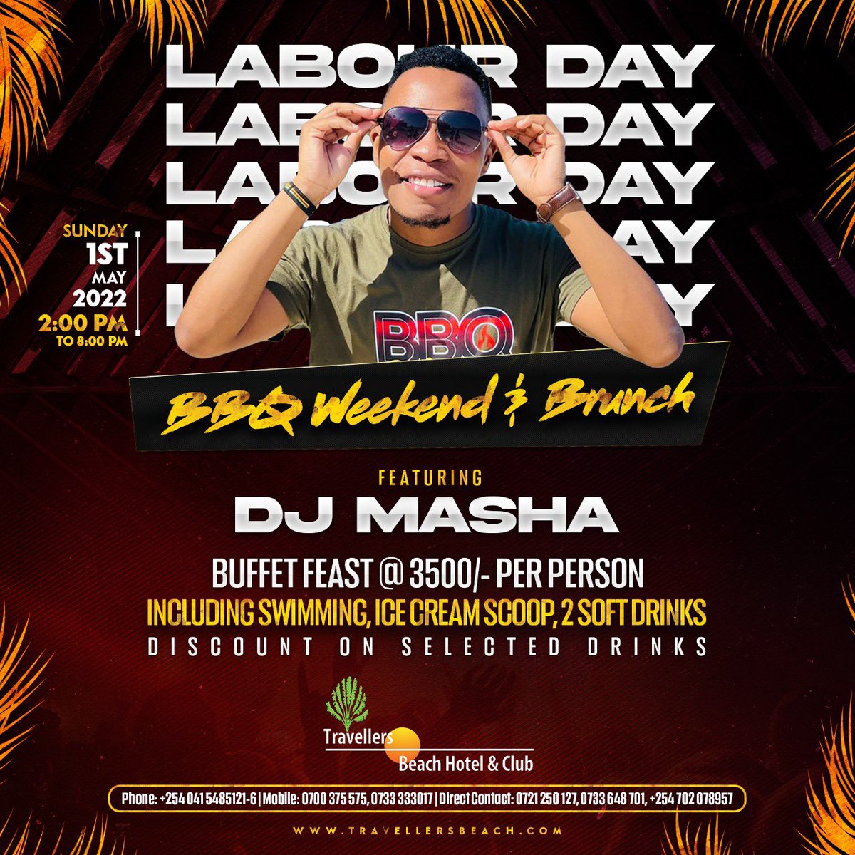 Exclusive Labour Day party 🇰🇪 at the Beach inside @travellersbhc Today from 2pm. Come through with your loved one. 🎉⛱ #BarbecueWeekend #Events254 #254fashion #254publicity #IgersKenya #MagicalKenya #TembeaKenya #Weekend #explorepage