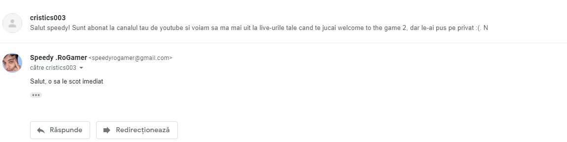 speedyrogamer1's tweet photo. Tocmai ce am realizat ca multe videoclipuri acum vreo 2 ani s-au pus pe privat aiurea si vad ca le pot pune inapoi. Sper sa nu dau leak la nimic clueless https://t.co/SvFqlWz0Ld