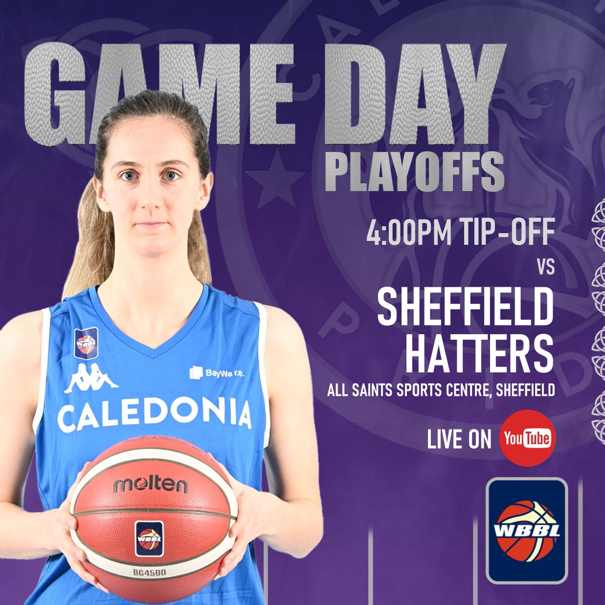 🏀 GAME DAY

🆚 Sheffield Hatters
🏆 WBBL Playoffs
⏲️ 4:00pm
📍 All Saints Sports Centre, Sheffield
📊 bit.ly/3OOHFn9
📺 bit.ly/3ruG9u4

#PlayingWithPride