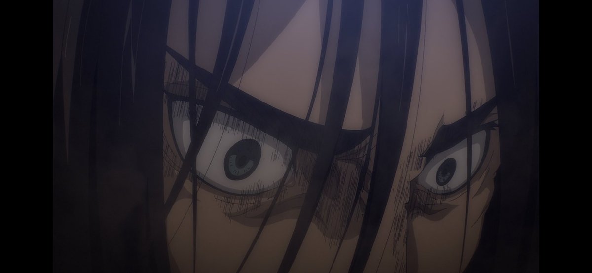 AverageJ0eker's tweet photo. Imagine how much pain he’s in just from cutting his leg and putting a bullet in his eye. Eren’s willpower is ironclad.

#AttackonTitan #Toonami https://t.co/BJ9RiuZrrB