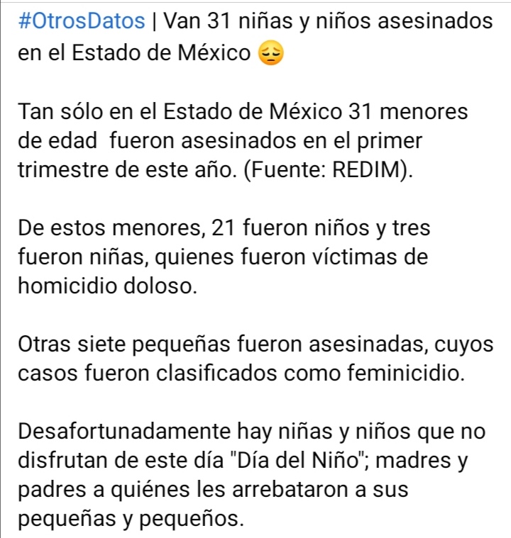 Edithpergo's tweet photo. #NinosEdomex
Que triste en verdad! 😢 https://t.co/tzM6Opt9f9