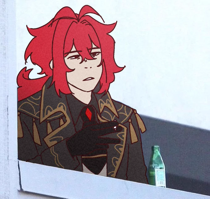 In honor of Diluc's birthday, I will also share some memes I made with him 