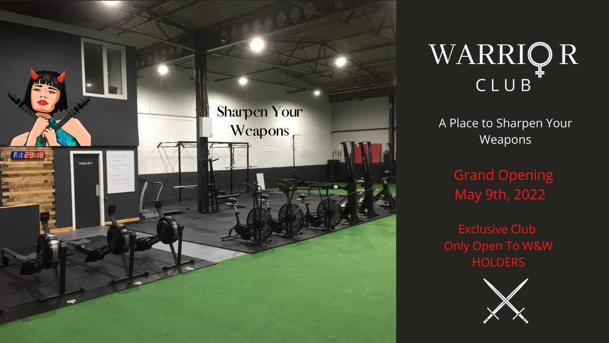 jackiesfit's tweet photo. Warrior Club opening on May 9th.
Get ready to sharpen your weapons ⚔️ @WomenandWeapons #WAWIPContest https://t.co/Za0kzFyzxv