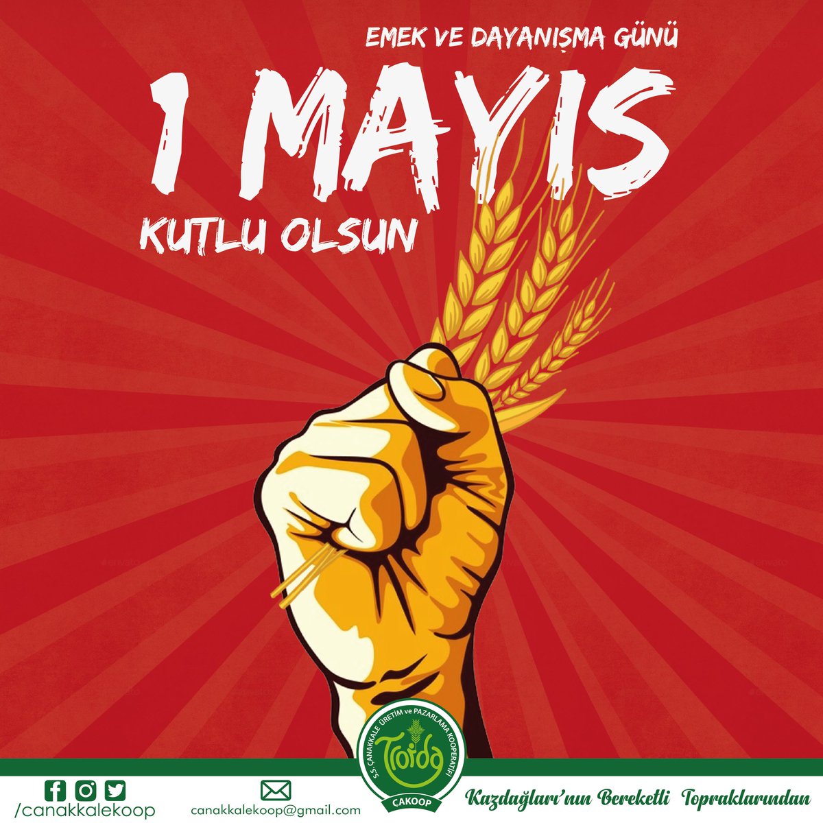 CanakkaleKoop's tweet photo. Sömürünün son bulduğu bir dünyayı dayanışma ile kuracağız! Tüm sektörlerde hakça bölüşmek, emeğinin karşılığını almak ve hepsinden öte temel yaşamsal faaliyetlerini sürdürmek için mücadele eden işçi/emekçi dostlarımızın #1mayısemekvedayanışmagünü kutlu olsun! #1mayısişçibayramı https://t.co/xPhMnE39Vd