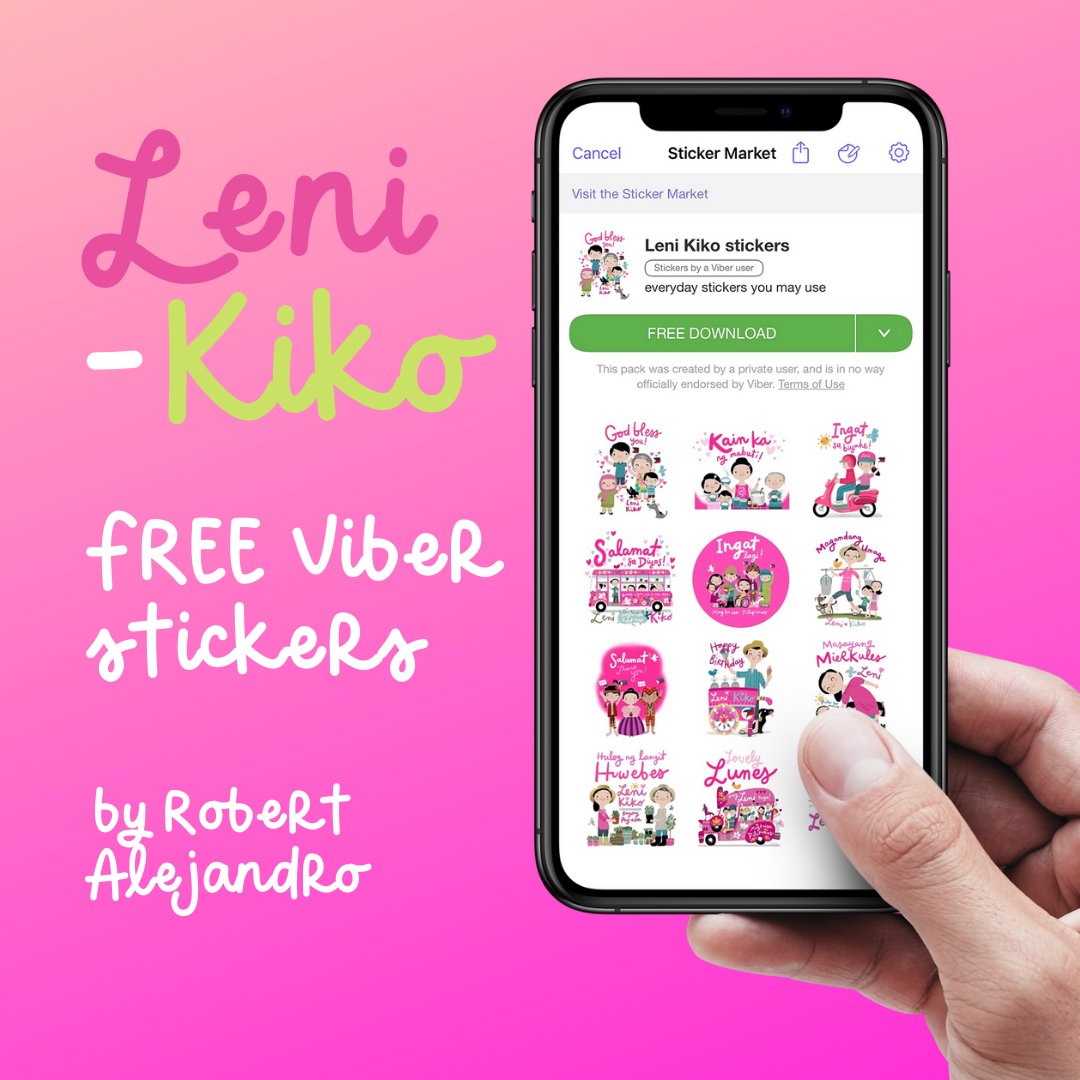 papemelroti's tweet photo. FREE FREE FREE Leni-Kiko Viber Stickers by Papemelroti’s Robert Alejandro! Download now and share with friends and family 🌸🌸🌸 

Click here: https://t.co/2zsaYaj23m

#LeniKiko2022 #KulayRosasAngBukas #AngatBuhayLahat https://t.co/g8Yzbi85tm