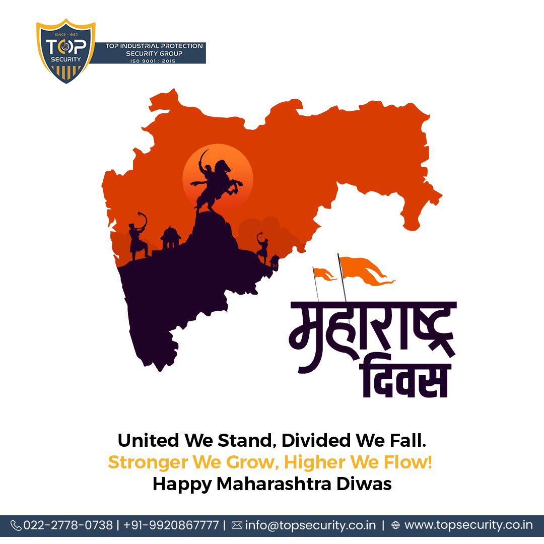 Topforcegroup's tweet image. Let us join hands on Maharashtra Day to make these celebrations unforgettable. Here&apos;s Top Force team extending their warmest greetings to all.
topsecurity.co.in

#TopIPS #SecurityAgency #SecurityServiceProvider #TopSecurityAgency  #MaharashtraDay #OurState #Together #Pledge