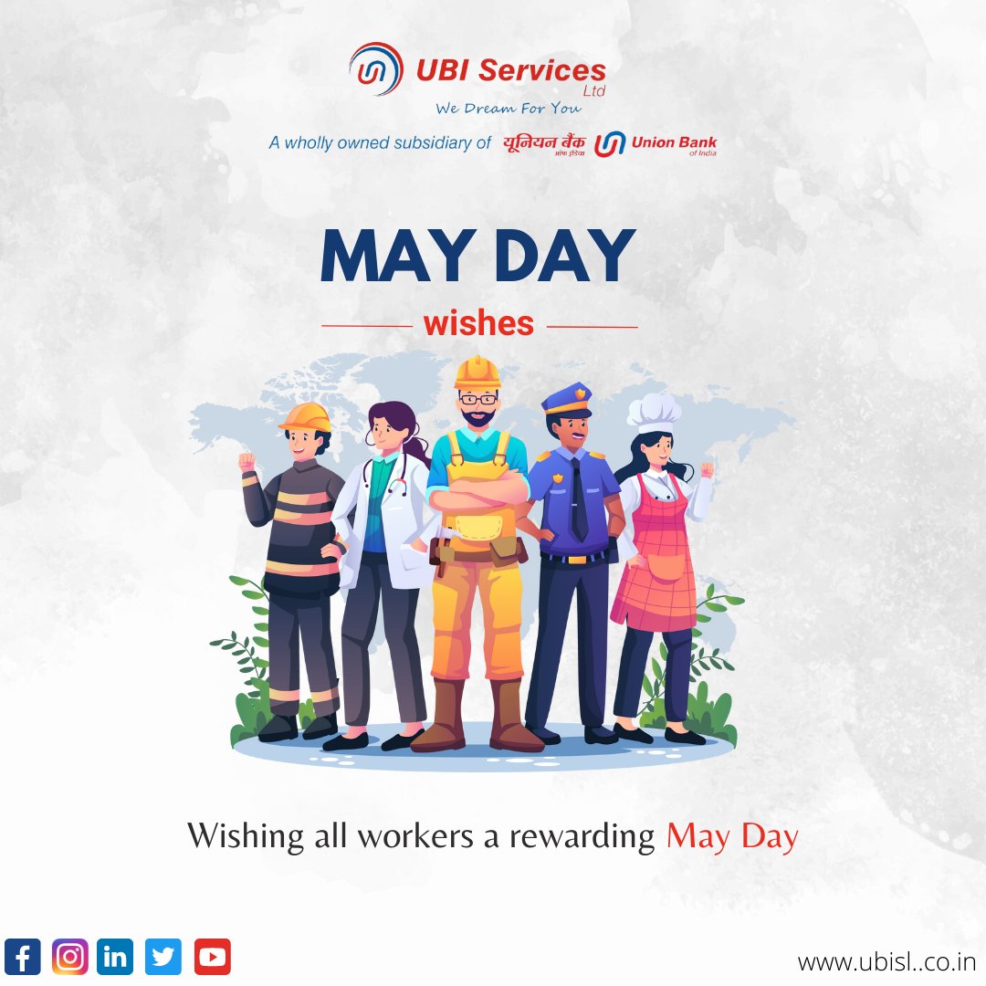 LtdUbi's tweet photo. Sending our appreciation and respect to the workers of every field. Happy International Labour Day! 
.
.
.
#UBISL #wedreamforyou #ubiservicesltd 
#HomeLoan #CarLoan #Loan #labourday #labourday2022 https://t.co/krOpt6zWDj