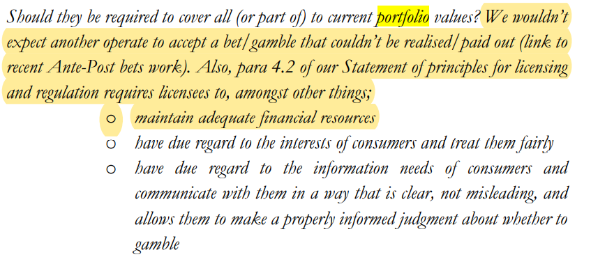 Whilst less important than the ability to trade the shares (thereby creating a financial market) the ability to create a portfolio was something the GC had concerns about and commented on which is confirmed in the Sheehan Report.
