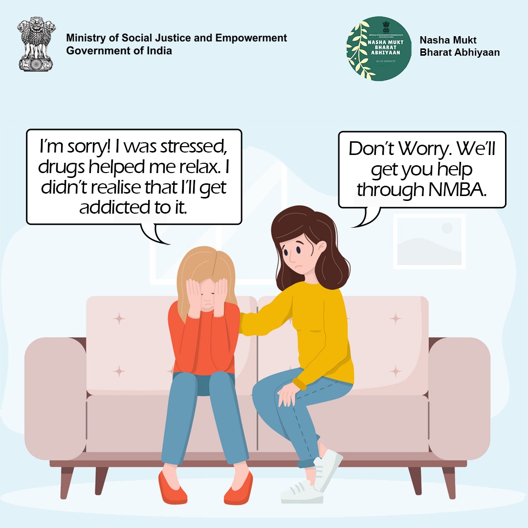 NMBA_MSJE's tweet photo. NMBA is always there for you.

Nasha Mukt Bharat Abhiyaan aims to educate, inform and communicate valid and accurate information about drug abuse among the masses, with a special focus on youth and women. https://t.co/mhE6vWxib9