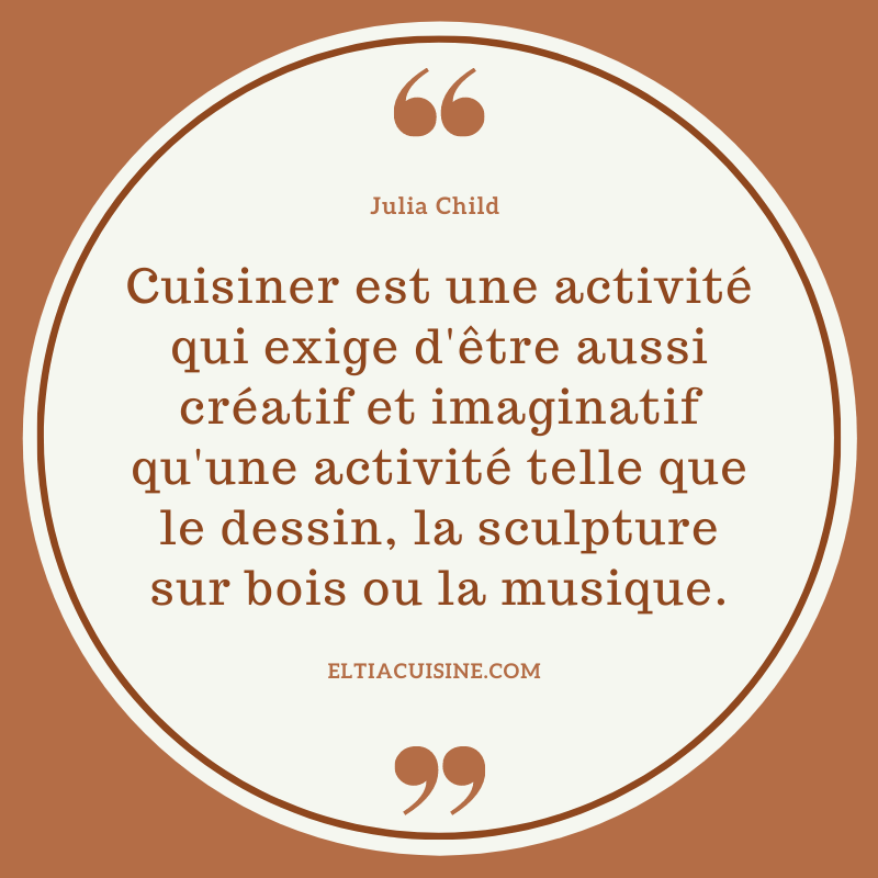 "Cuisiner est une activité qui exige d'être aussi créatif et imaginatif qu'une activité telle que le dessin, la sculpture sur bois ou la musique." Julia Child 

Bonne fête du travail 🙂

#foodiequotes #May #Mai #NewMonth #eltiacuisine #IvorianFoodBlog