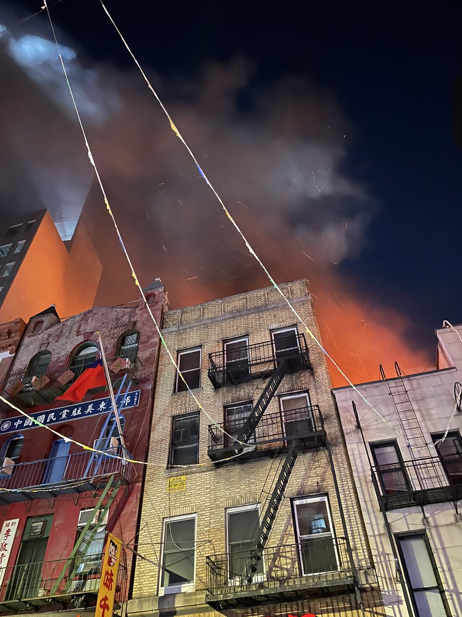 Chinatown is burning. I woke up to the smell of smoke &amp; ran out to find that the building around the corner at 6 Chatham square was burning. How do we make sense of 2 Chinatown fires within 2 weeks time?