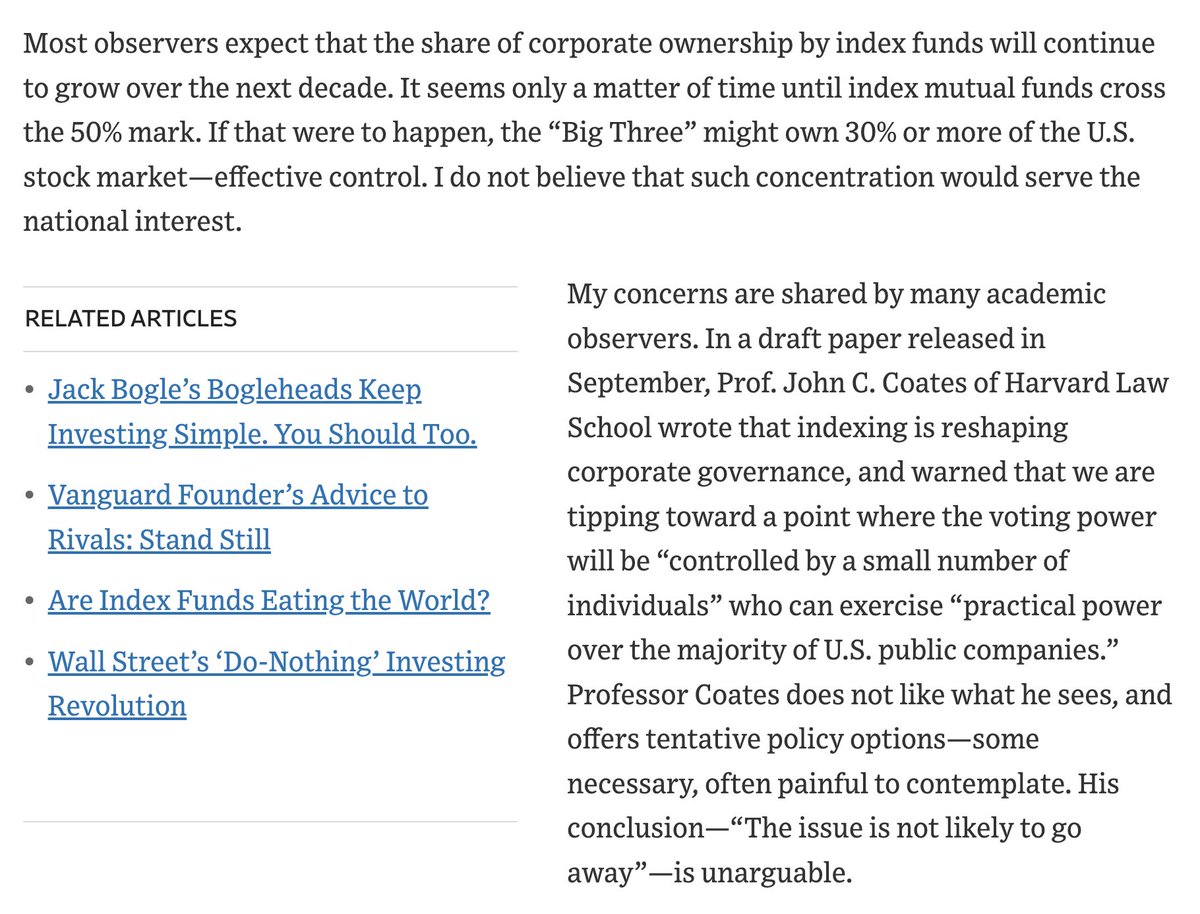 pmarca's tweet photo. Jack Bogle writing in the Wall Street Journal: https://t.co/NvZZ2rEE66