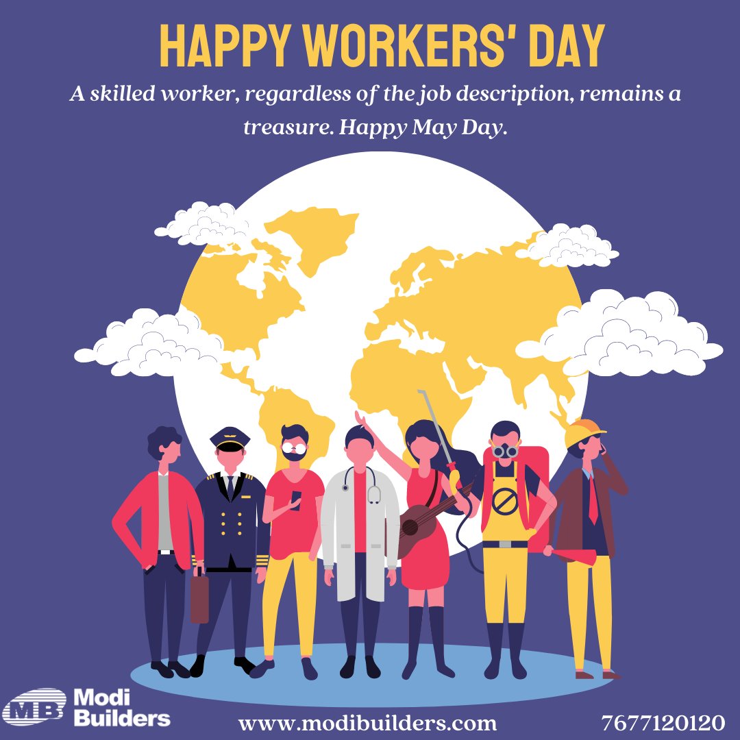 ModiBuildersHyd's tweet photo. You have the power to change this world if you have the power to work with commitment and dedication. Modi Builders wish you a Happy Workers' Day.
#ModiBuilders #HappyWorkersDay #HappyMayDay #HappyLabourDay #SterlingHeights #LotusHomes #EmeraldHeights #Edifice #Paradise https://t.co/udguWgNcg8