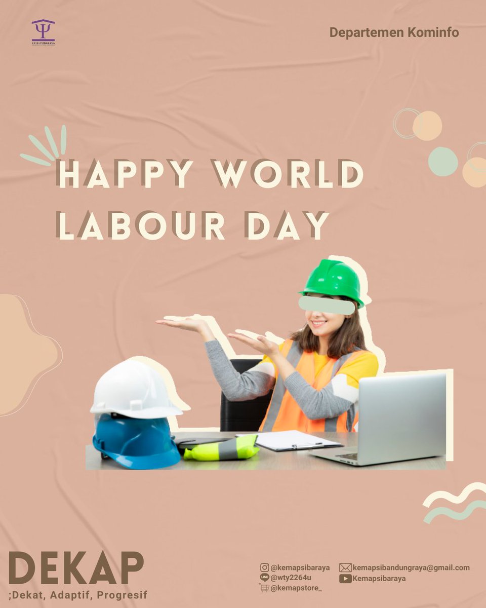 Kemapsibaraya's tweet photo. [HAPPY WORLD LABOUR DAY]

Hari buruh internasional atau May Day dirayakan untuk menghormati para pekerja di seluruh dunia. 

Departemen Komunikasi &amp; Informasi
—Dekap; dekat, adaptif, progresif ･ﾟﾟ･｡.
Kemapsibaraya 2021 https://t.co/u8WIo2kCVi