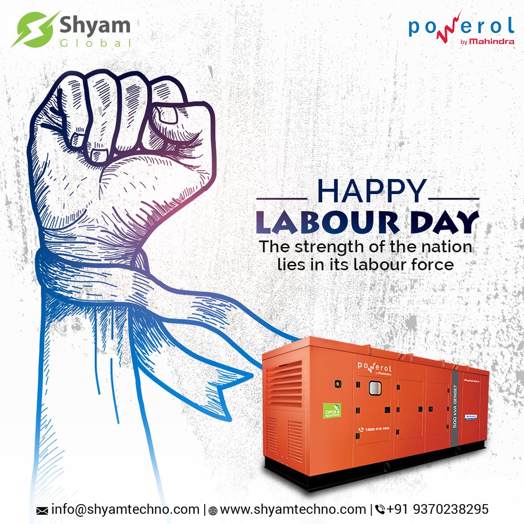 ShyamLtd's tweet photo. The strength of the nation lies in it's labourer force.
.
.
.
#shyampowersolutions #shyam #shyamglobal #environmentsafe #reducespollution #cleanandgreen #uninterruptiblepowersuppy #continuouspowersupply #happylabourday https://t.co/9fHua9UBJD