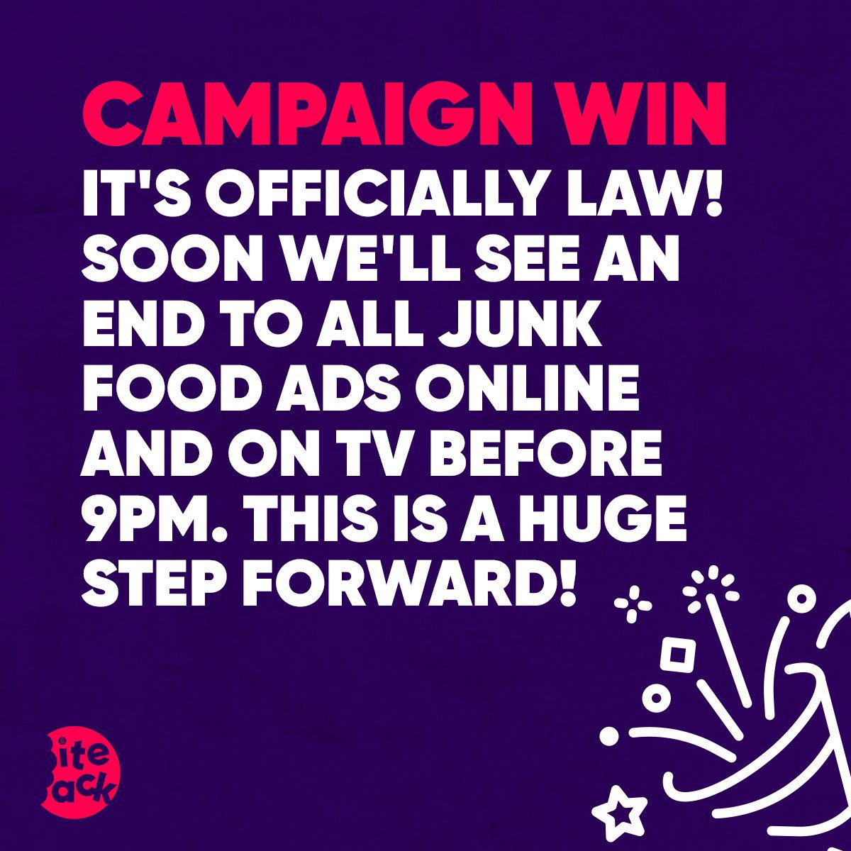 Vandaag is het officieel: wettelijk verbod op marketing junk food op alle media voor 21.00. 
Eenvoudige maatregel om in Nederland over te nemen #stopkindermarketing