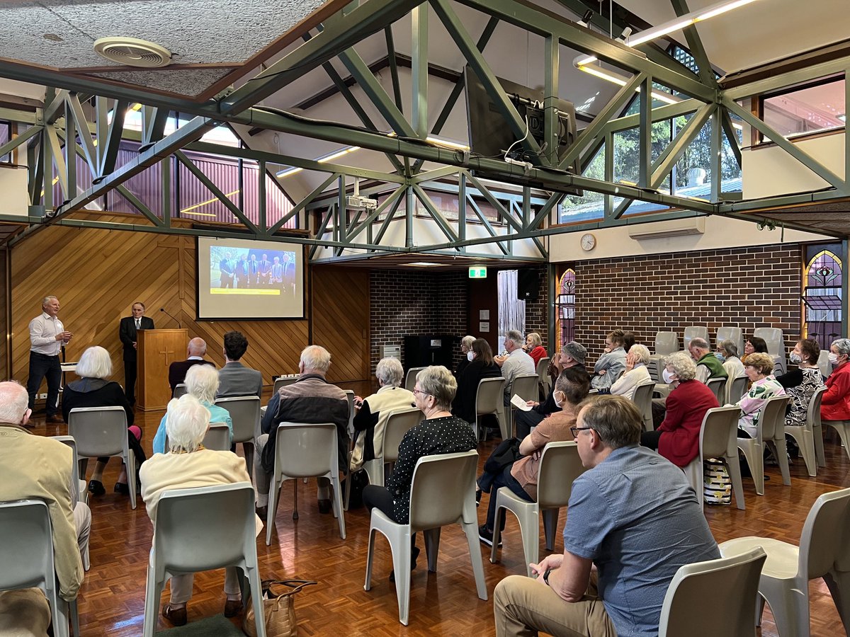 A full house at Greg Mullin talk this afternoon- hugely informative about effects of #climatechange on fires and the environment - ⁦@p_hannam⁩ - should be on ⁦@abc730⁩ #Auspol #election22