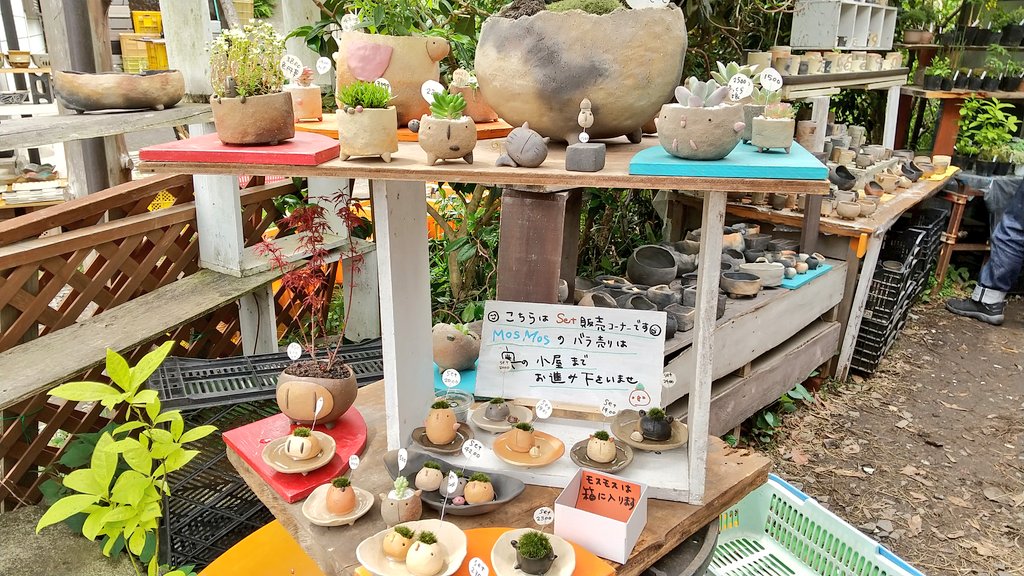 toramarupeople's tweet photo. 陶器市、MOSMOSさん💓
県内の作家さんなので応援したい💕
以前から買いたいな〜と思って早何年…笑
チビ猫ちゃん買いました🍀
(お皿もセット)
ボンバーマンみたいな子とかヒヨコちゃんも欲しかったのですが、猫ちゃんのかわゆさに負け🐱💕
次回はまた違う子欲しいなぁ💓
#益子陶器市 #MOSMOS https://t.co/QVwGHztqIQ