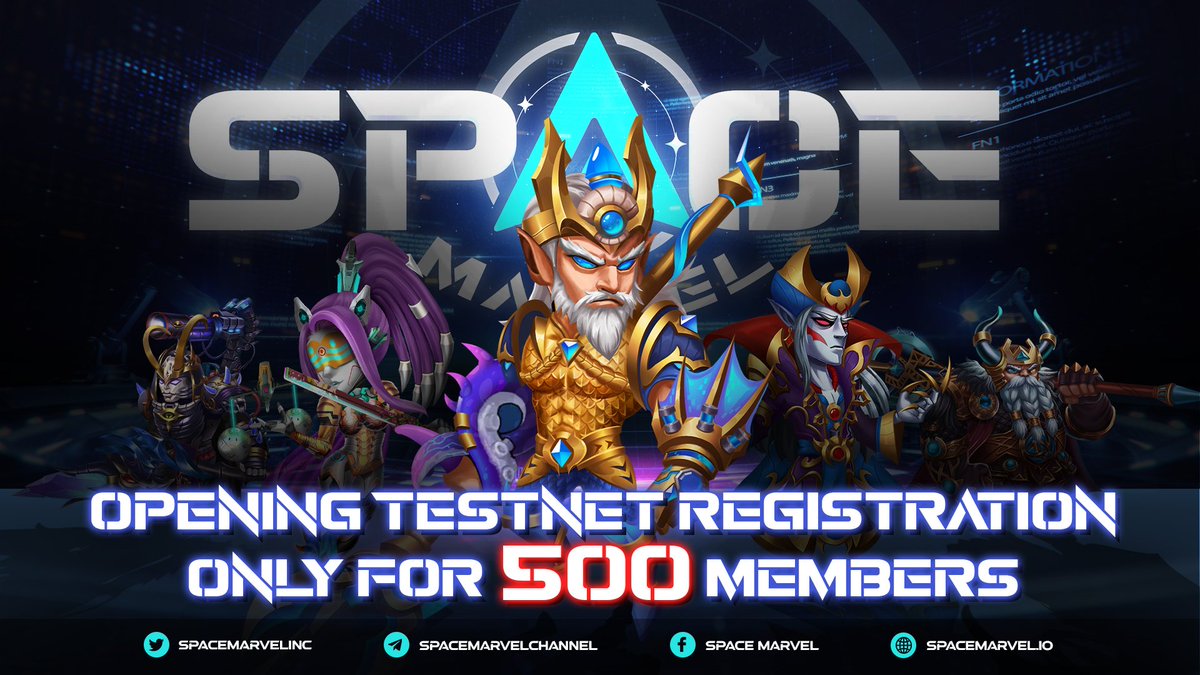spacemarvelinc's tweet image. TESTNET REGISTRATION OPENS ON spacemarvel.io

ONLY 500 FCFS SLOTS

TAKE YOUR CHANCE NOW TO WIN THE TOTAL PRIZE OF 7000+++ $USDT &amp;amp; 150 MYSTERY BOXES + $SVX
#Cryptos #Metaverse #NFTGame