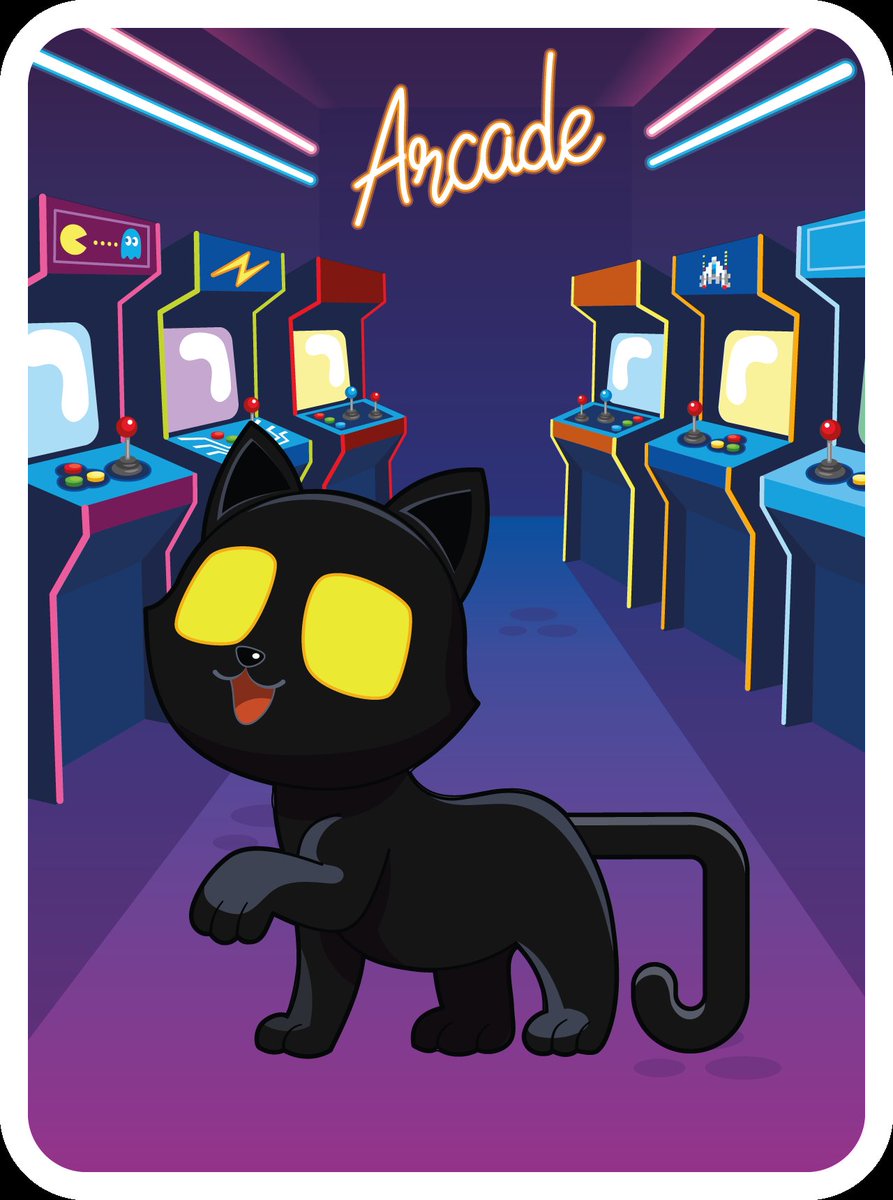 RavenfireNFT's tweet photo. @garyvee @Veefriend Loving this black cat so much @garyvee and to put her in an arcade. #priceless @veefriends https://t.co/lpqr6s1XQx