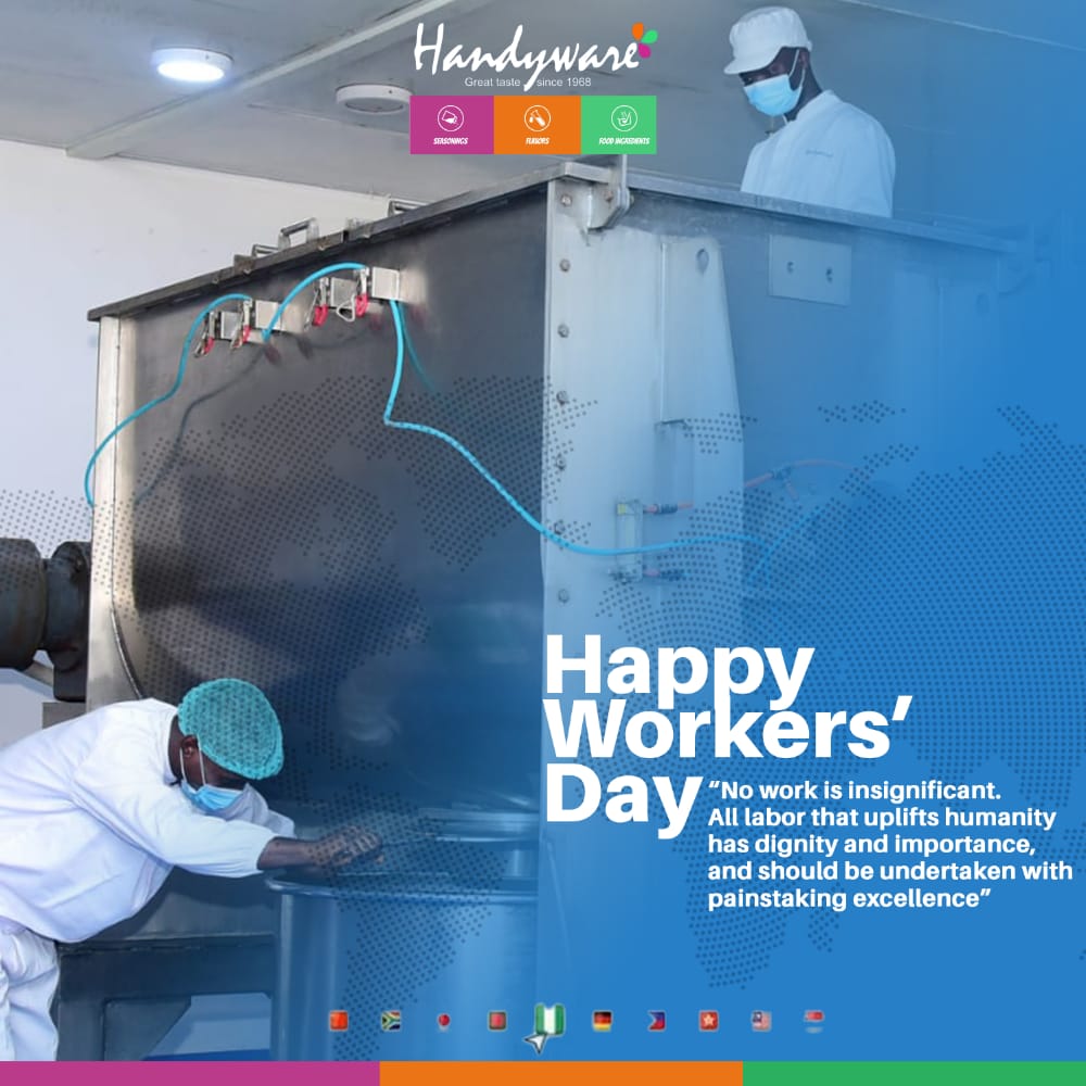 handyware_ng's tweet photo. Happy workers' day
#happyworkersday #b2b #fmcgindustry #foodandbeverageindustry #greattaste #handyware https://t.co/vNLll7rpmb