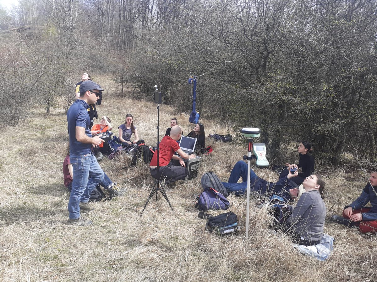 ClimaLand's tweet photo. In April 14, part of UB team went for a UAV survey over Chirlești earth flow in the Curvature Subcarpathians, on the right bank of Buzău River. Two flights were made to cover the upper sector and the entire surface of the mudflow. https://t.co/G1DMAXpibs