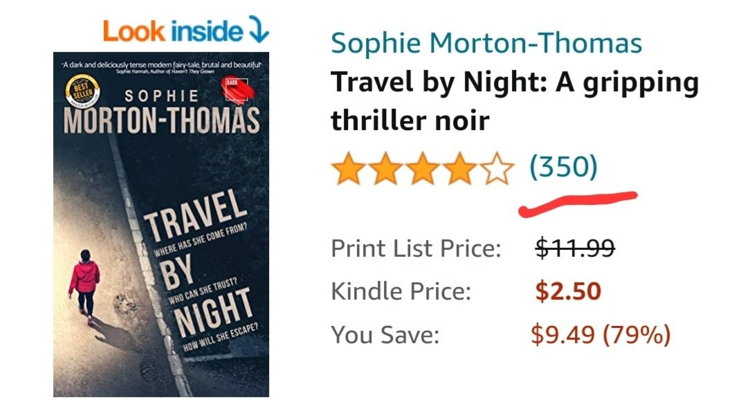 So chuffed that Travel by Night has reached 350 ratings in the US alone. :) #darkstroke #reading #amreading #amwriting #WritingCommunity #readingrecommendation #readathon #readingcommunity