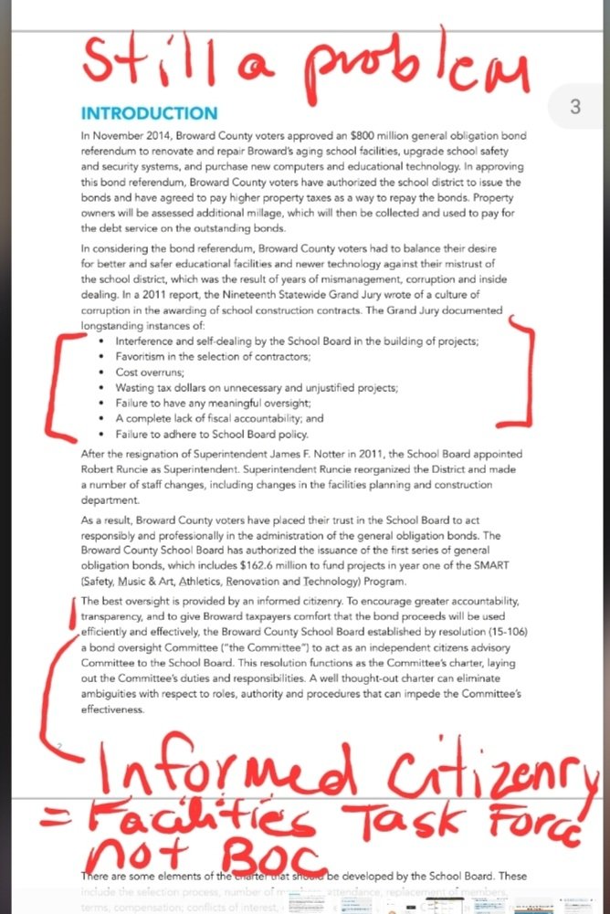 <a href="/BCPSCanDoBetter/">BCPS CanDoBetter</a> <a href="/browardschools/">Broward County Public Schools</a> <a href="/BCPS_SMART/">BCPS SMART Program</a> <a href="/hbbtruth/">David Bruce Smith</a> <a href="/BrowardPAE/">Broward Parents for Academic Excellence</a> <a href="/M4LBroward/">Moms for Liberty-Broward County</a> <a href="/CGreenbarg/">Charlotte Greenbarg</a> The Board needed this in 2014. The Bond Oversight Committee was carefully constructed to ensure only people unfamiliar with the district were on it.